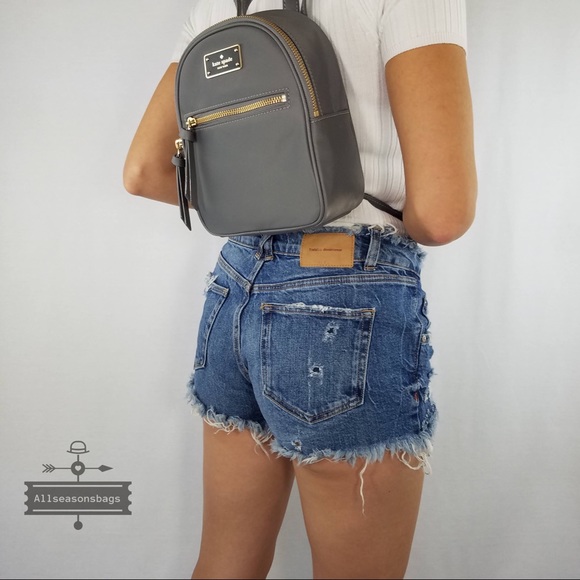 Kate spade mini Bradley Wilson backpack pearl grey - Picture 2 of 8